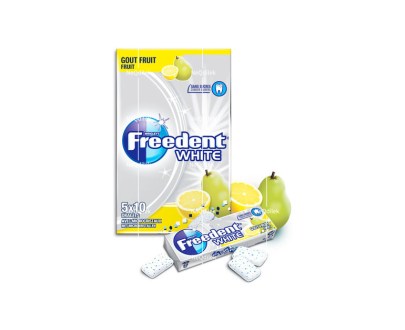 FREEDENT WHITE chew.gum Fruit 5x10pc
